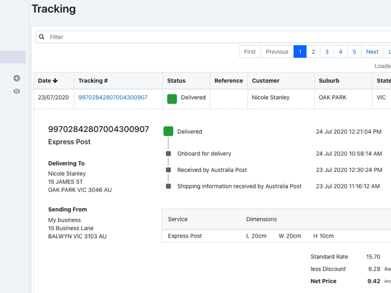 Australia Post Tracking for Shopify